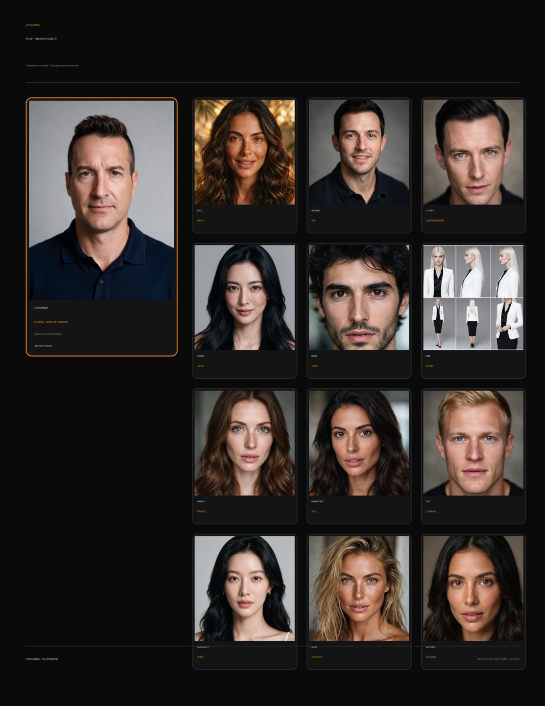 AI cast one-sheet